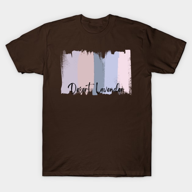 Desert Lavender Color Palette Brush Stroke T-Shirt T-Shirt by Artful Wear